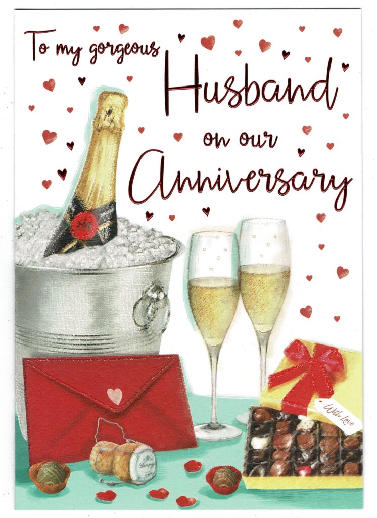 Husband Wedding Anniversary Card 'To My Gorgeous Husband On Our ...