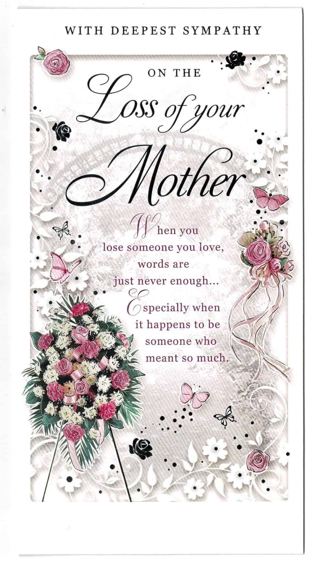 Mother Sympathy Card On The Loss Of Your Mother eBay