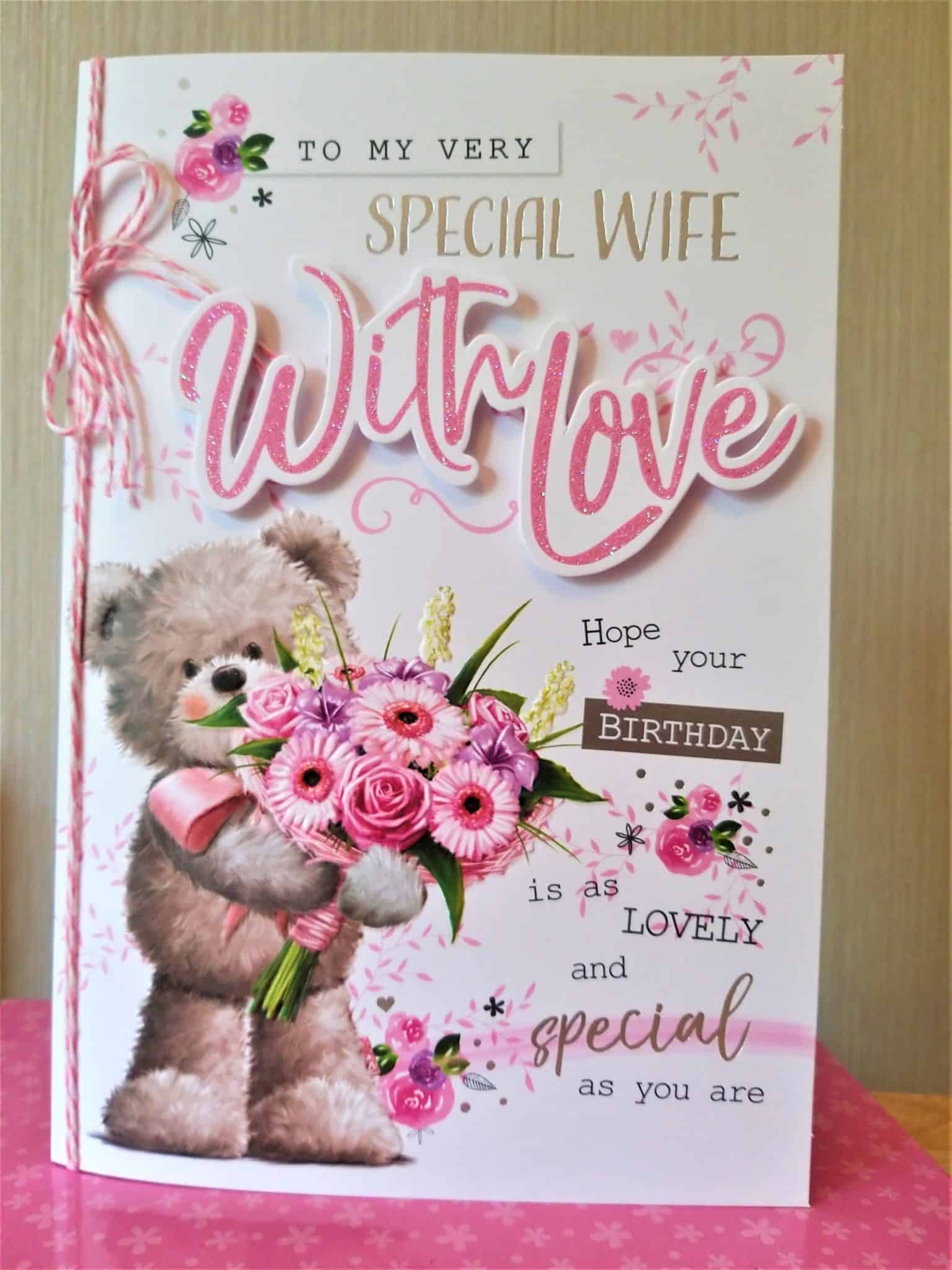 wife birthday card large boxed cute design with sentiment verse ebay