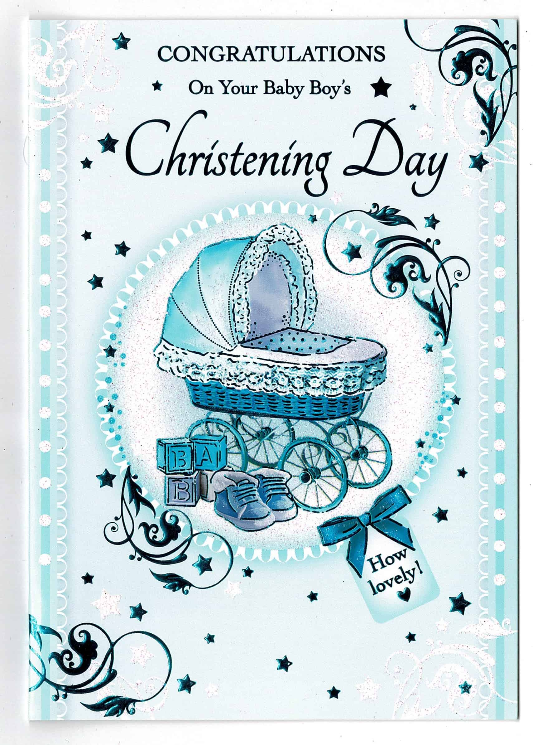 Christening Card For Baby Boy Congratulations On Your Baby Boys Christening Day With Love Gifts Cards