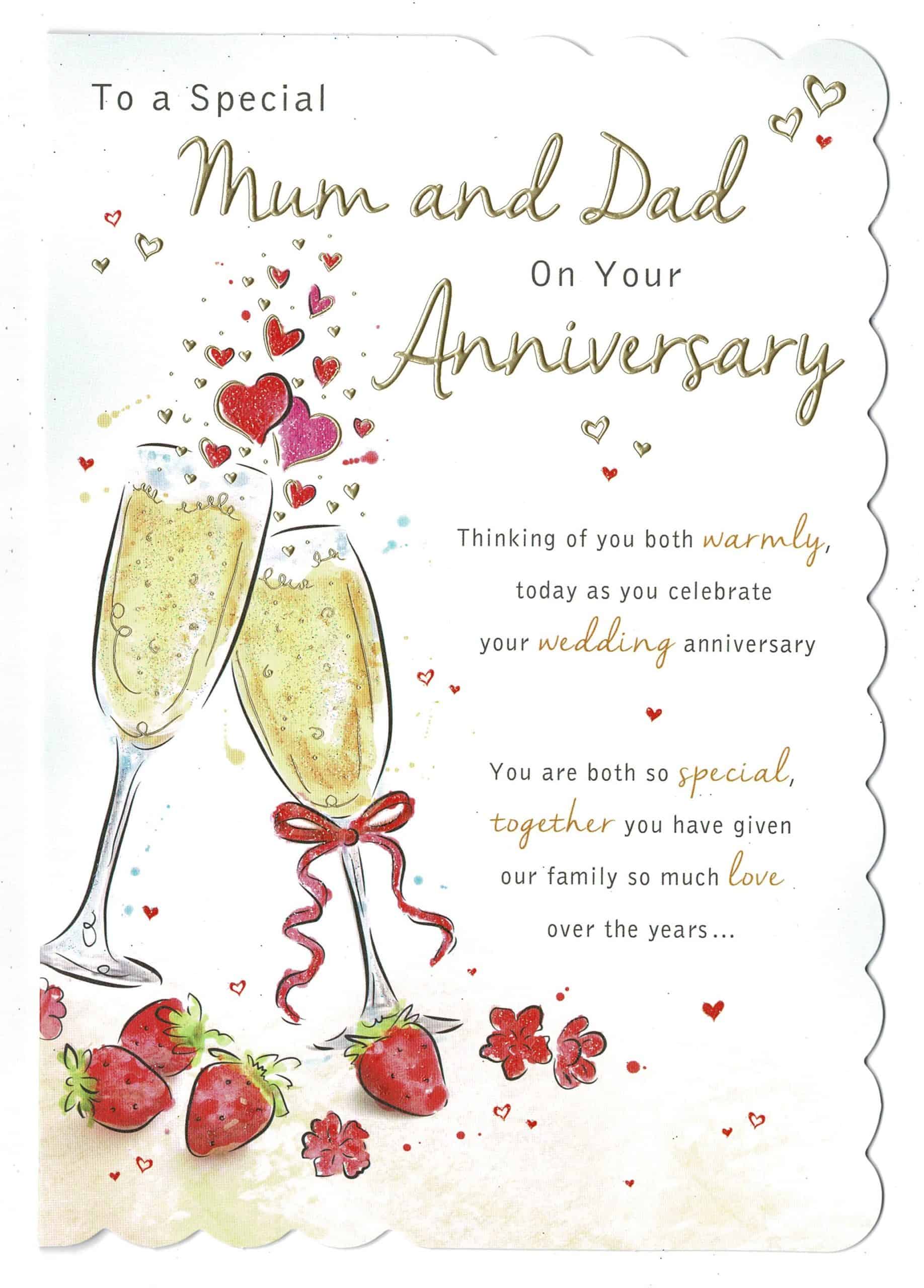 Mum And Dad Anniversary Card 'To A Special Mum And Dad On Your ...