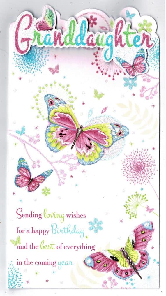Granddaughter Birthday Card 'Granddaughter Sending Loving Wishes For A ...