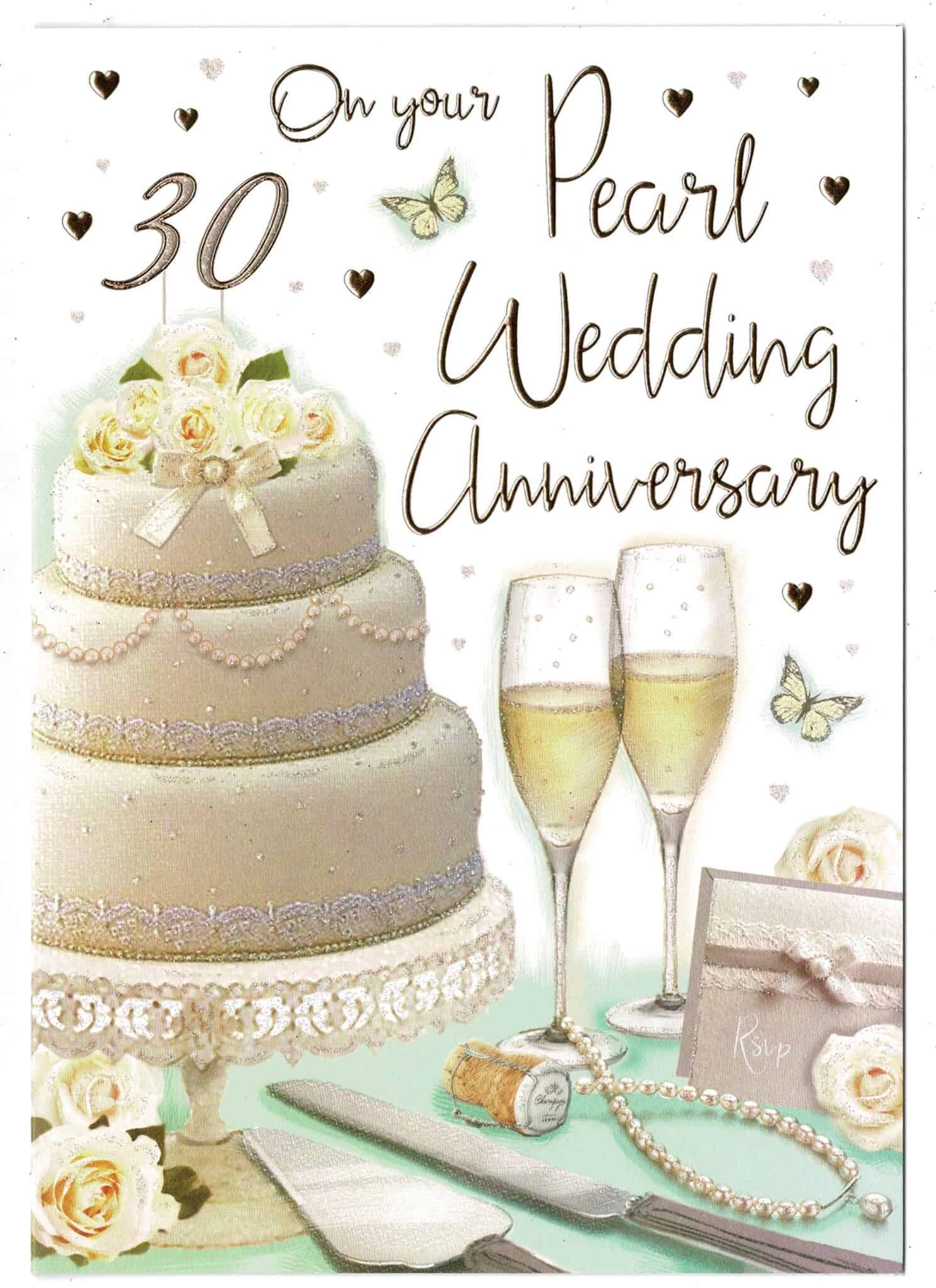 Pearl Anniversary Card ' On Your Pearl Wedding Anniversary' - With Love ...
