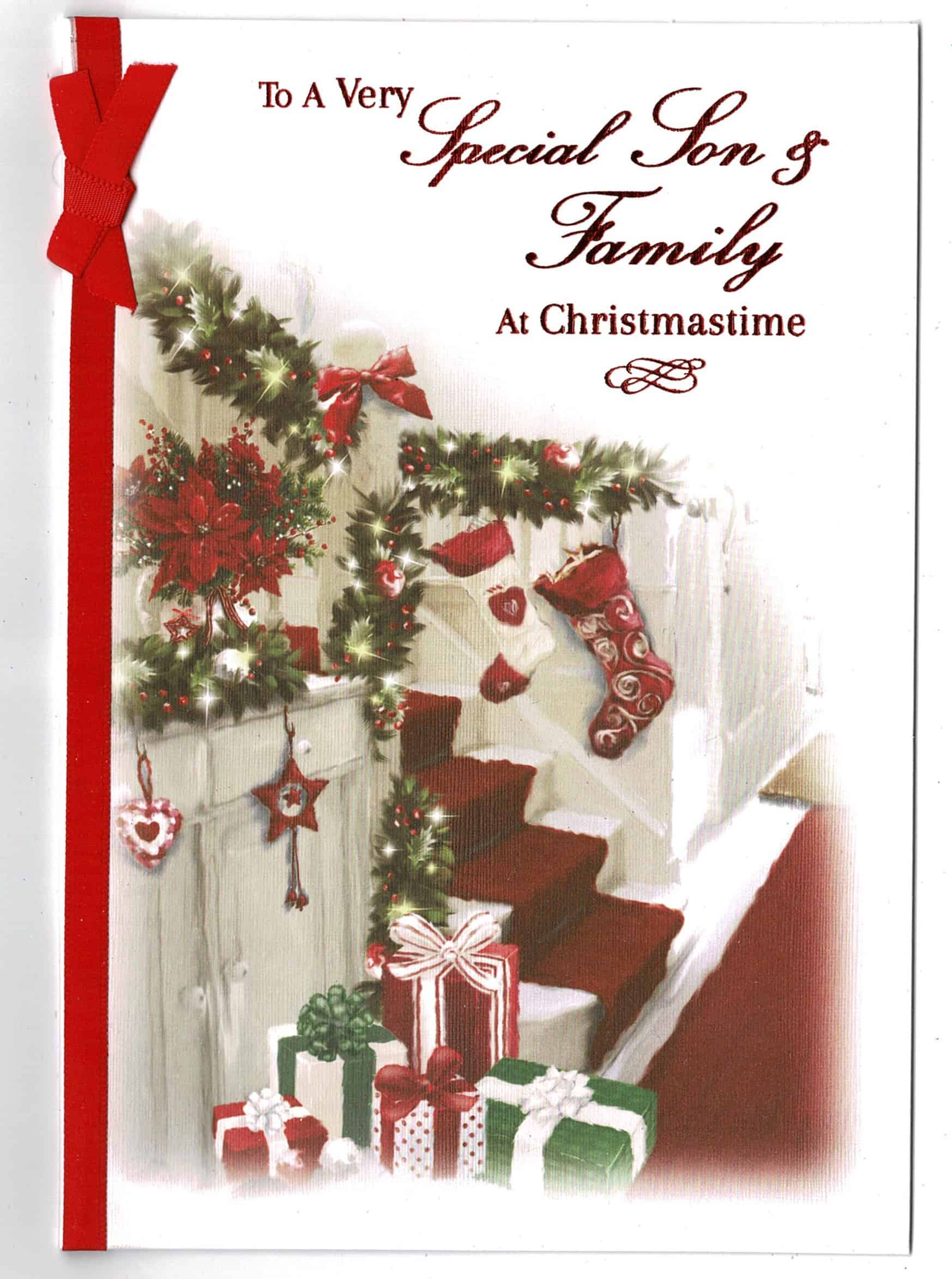Son And Family Christmas Card ' To A Very Special Son And Family