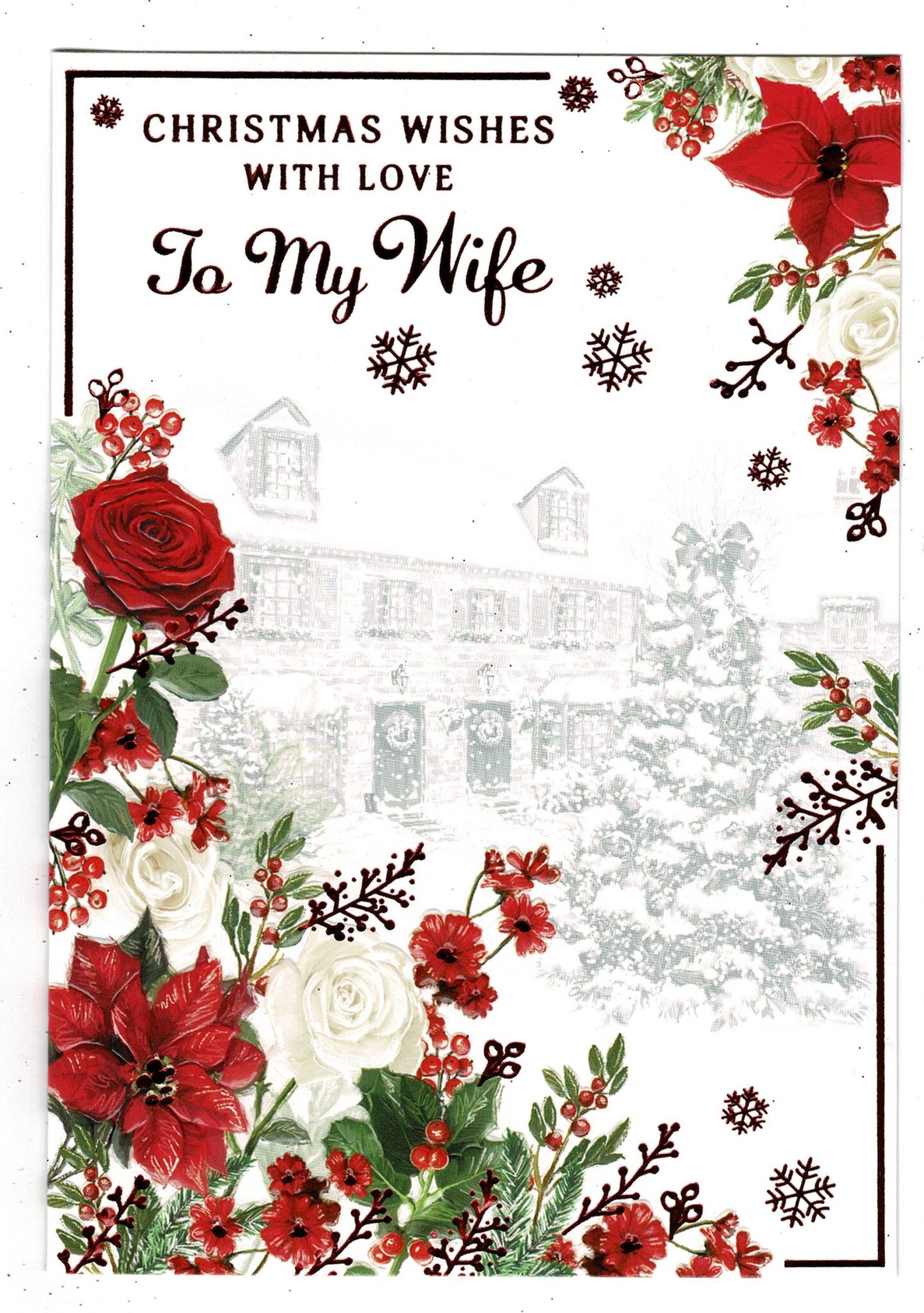 Wife Christmas Card ' Christmas Wishes With Love To My Wife' With