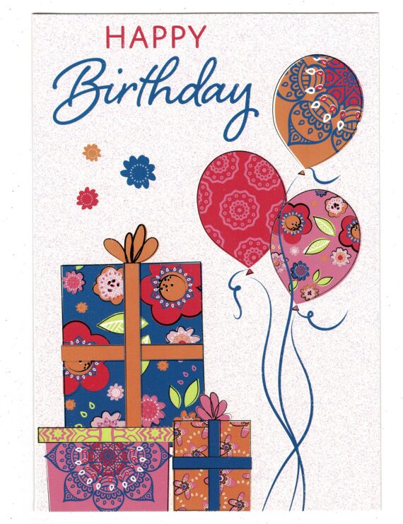 'Happy Birthday ' General Female Birthday Card With Glitter Gift And ...