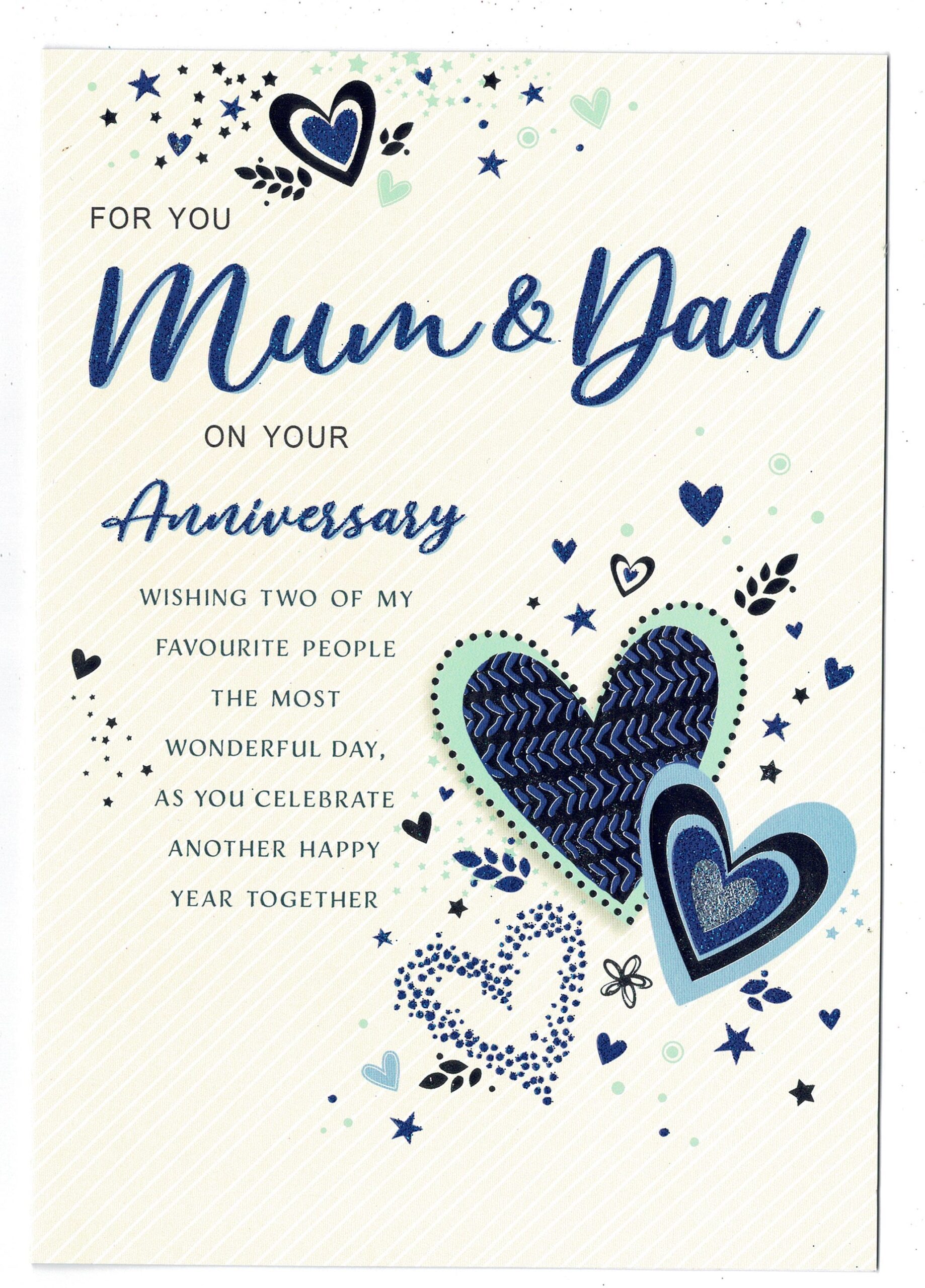 Greeting Cards With Love Mum And Dad Ruby Wedding Anniversary Card lovely  Verse 