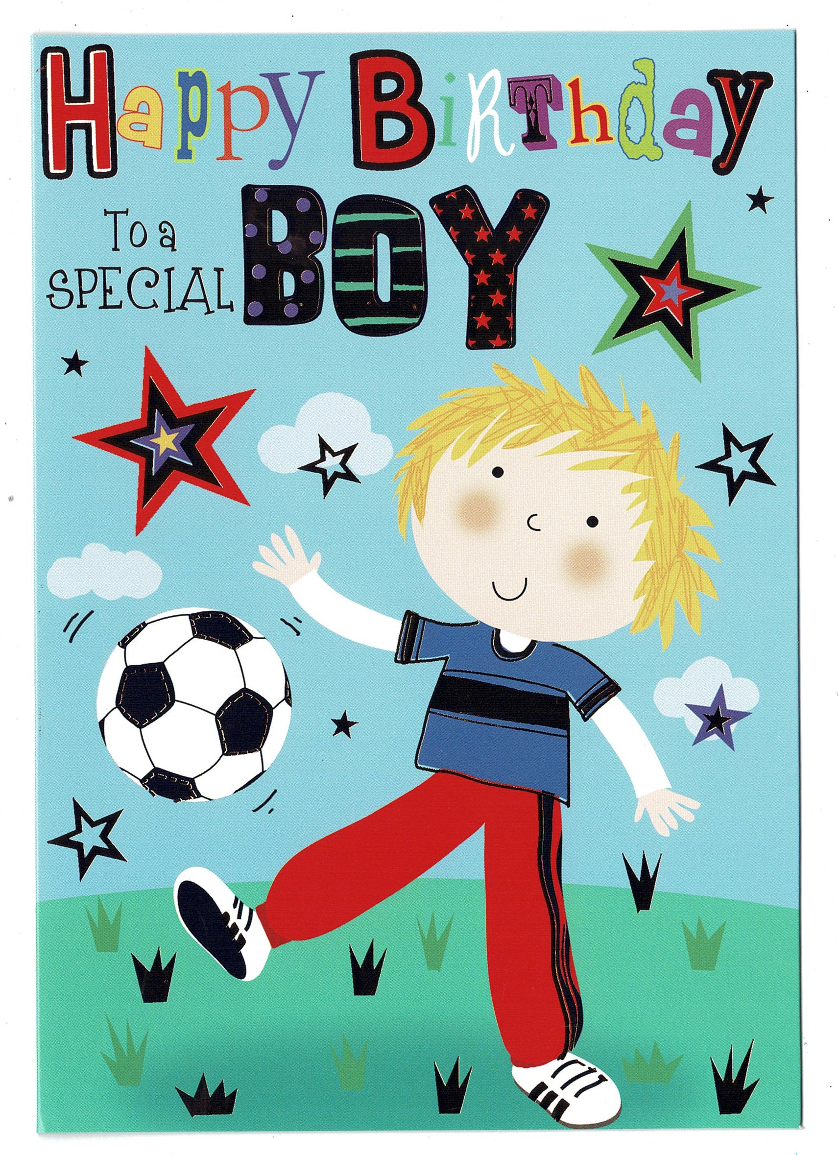 General Birthday Card Juvenile Design For Boys 'Happy Birthday To A ...