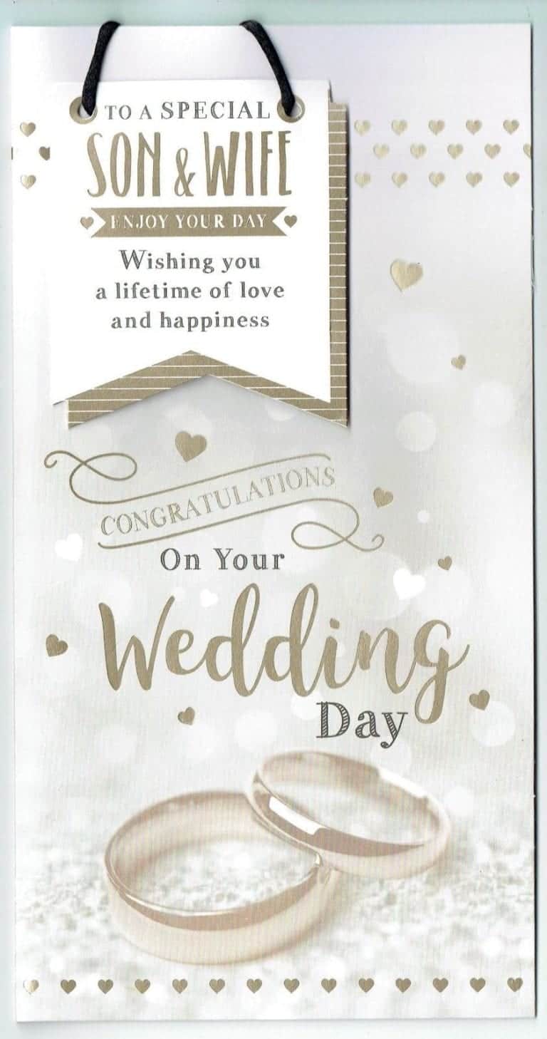 Son And Wife Wedding Day Card CONGRATULATIONS ON YOUR WEDDING DAY