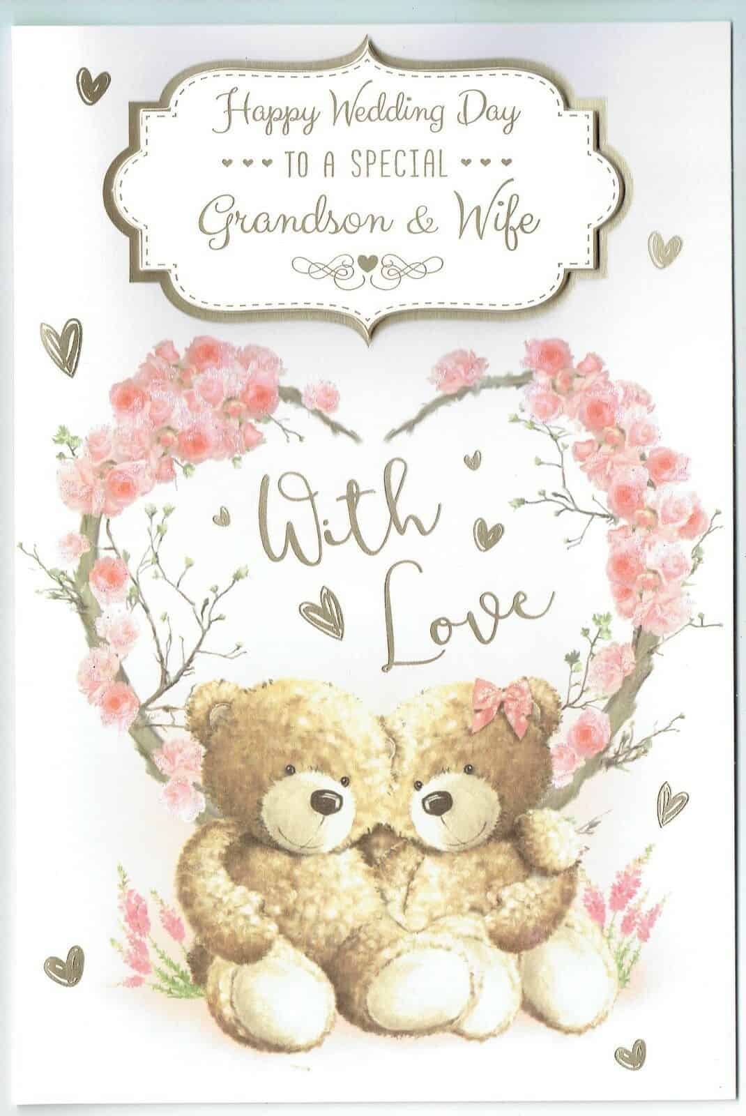 CUTE card! Wedding Day Wishes to a Lovely Granddaughter and Her New Husband..