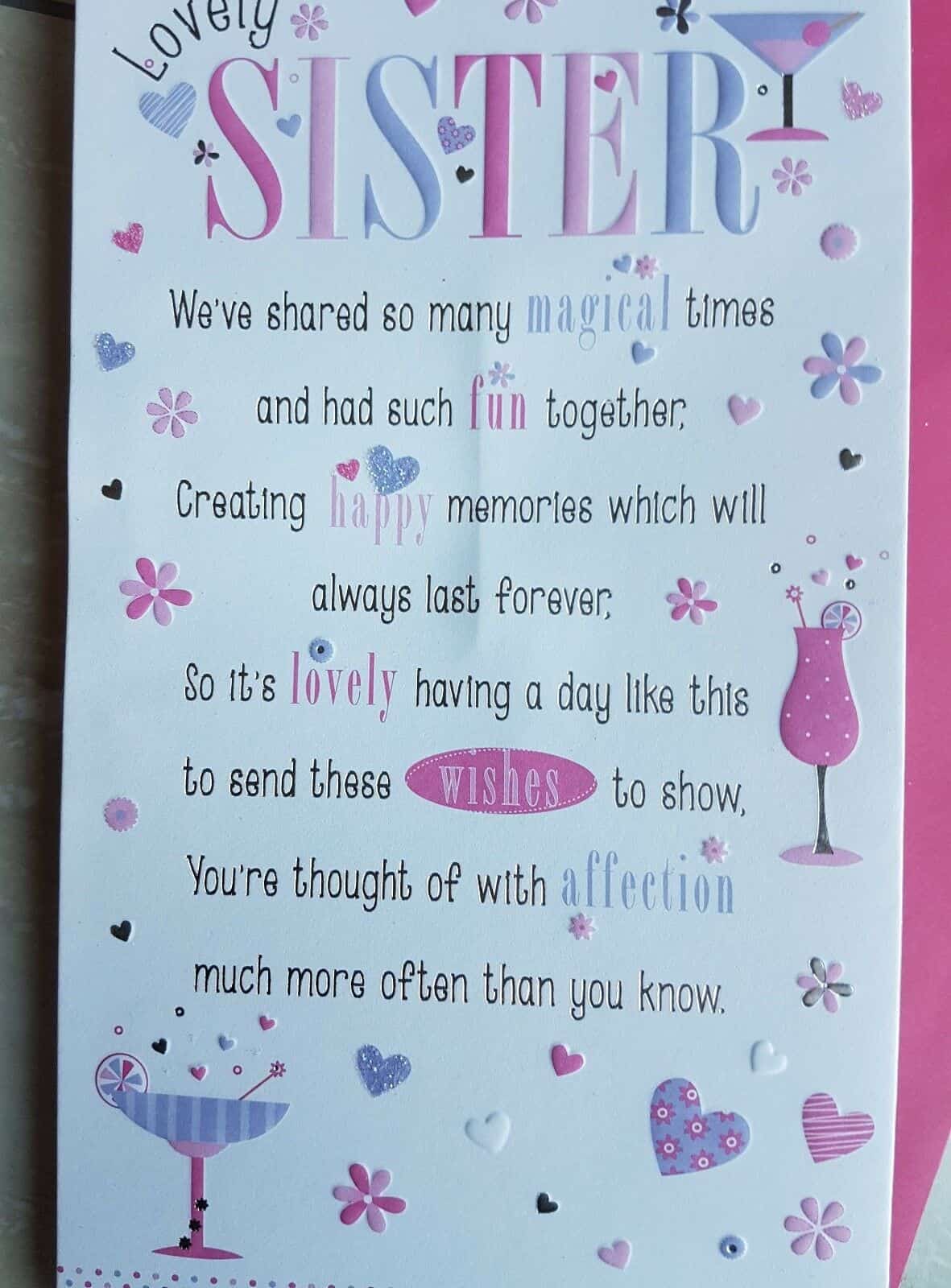 Free Printable Birthday Sister Cards