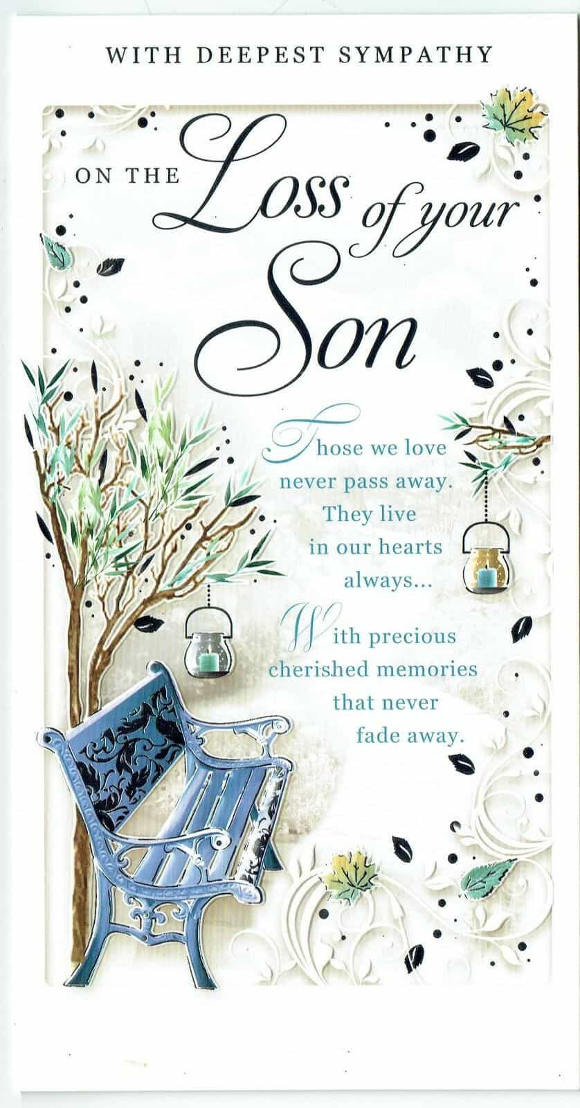 Son Sympathy Card Embossed With Sentiment Verse With Love Ts And Cards